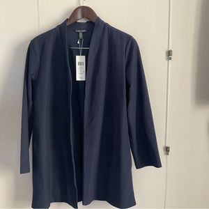 NWT Eileen Fisher stretch washable crepe navy jacket